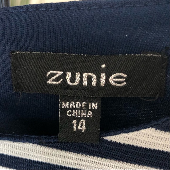 Macy’s Zunie Navy Blue & White Girls Dress A9 - Picture 5 of 7
